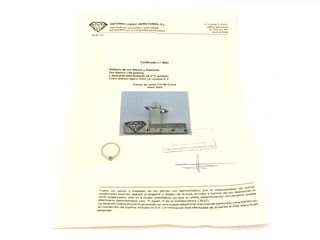 sortija oro 18k con piedra con diamante