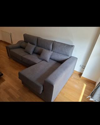 Sofá modular gris tela