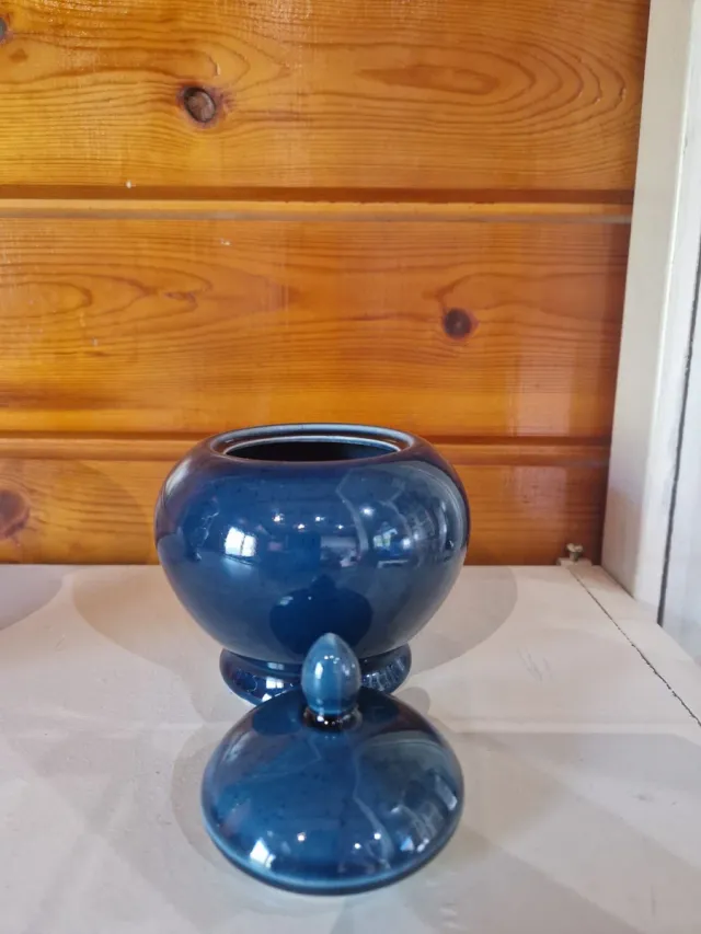 Azucarero de cerámica azul