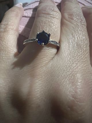 Anillo Plata Talla 6 (52) con Zafiro Azul
