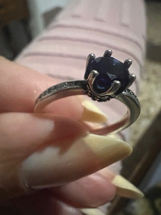 Anillo Plata Talla 6 (52) con Zafiro Azul