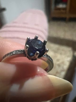 Anillo Plata Talla 6 (52) con Zafiro Azul