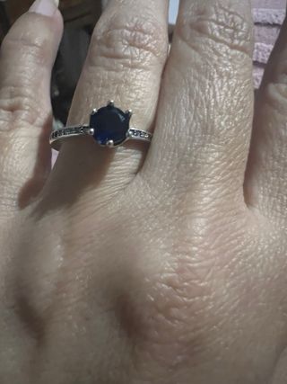 Anillo Plata Talla 6 (52) con Zafiro Azul
