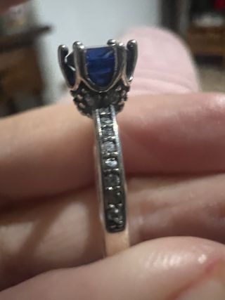 Anillo Plata Talla 6 (52) con Zafiro Azul