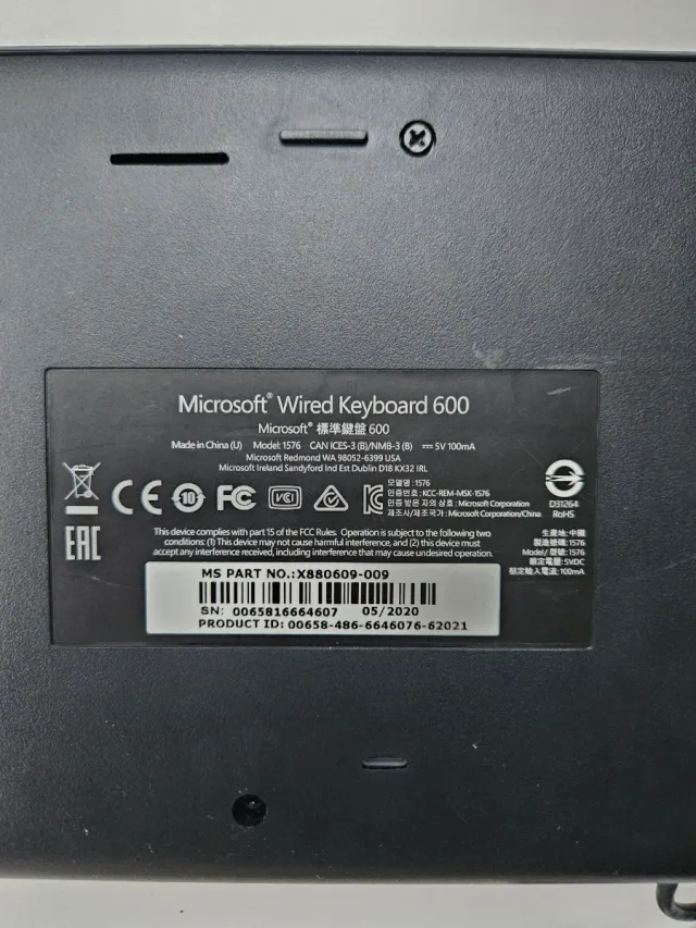 Teclado Microsoft Negro USB