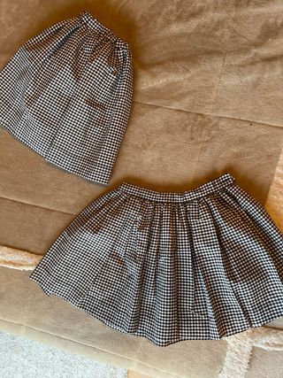 Falda niña cuadros plisada