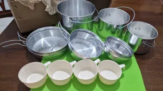 Set campeggio vintage, nuovo in confezione