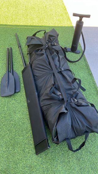 Barco hinchable Decathlon + accesorios +hinchador