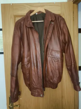 Cazadora de cuero para hombre