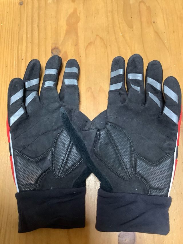 Guantes Btwin Ciclismo Rojo y Negro Talla M