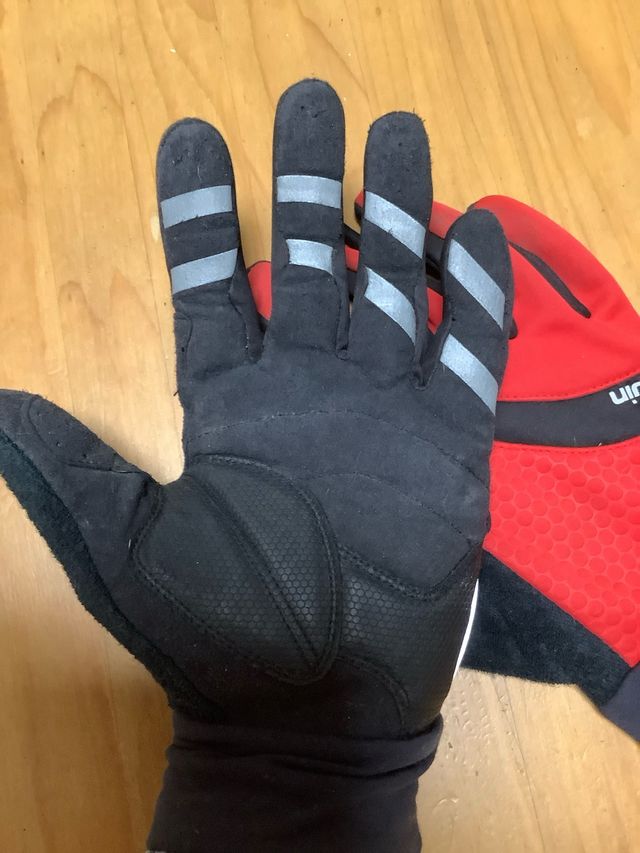 Guantes Btwin Ciclismo Rojo y Negro Talla M