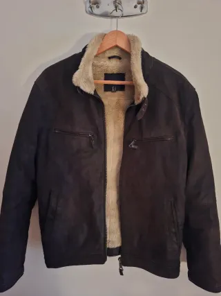Chaqueta de cuero forrada