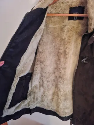 Chaqueta de cuero forrada