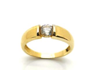 anillo oro 18k con piedra con circonita t. 20 (19,1 mm)