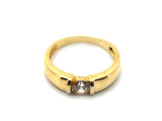 anillo oro 18k con piedra con circonita t. 20 (19,1 mm)