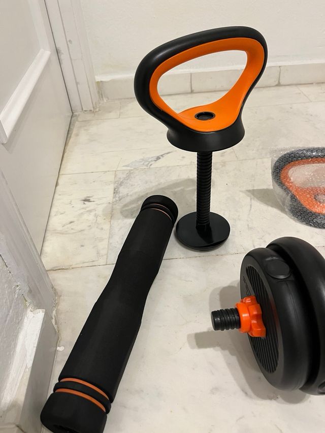 Set de Pesas Ajustables y Mancuernas