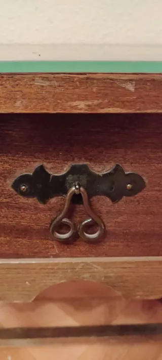 Mesita auxiliar madera y cristal