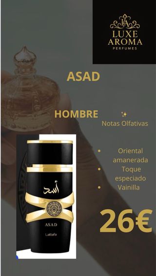 Perfume ASAD Lattafa Hombre Notas Olfativas