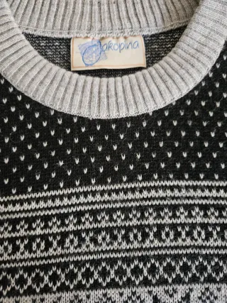 Maglione vintage Cupina nero e grigio