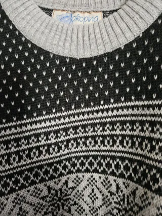 Maglione vintage Cupina nero e grigio