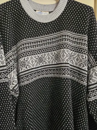 Maglione vintage Cupina nero e grigio