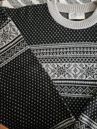 Maglione vintage Cupina nero e grigio