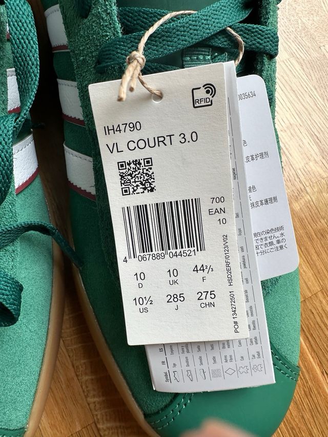 Adidas VL Court 3.0 Verde/Marrón Talla 44,5