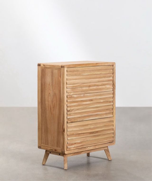 Cajonera Sklum in legno e rattan