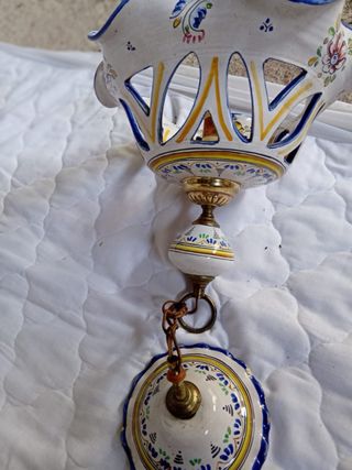 Lámpara cerámica artesanal multicolor