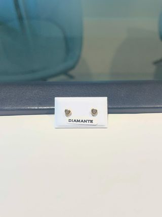 Pendientes Oro 18K Diamante Corazón