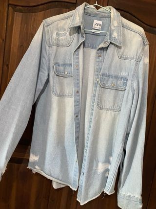 Chaqueta Vaquera Zara Hombre Desgastada