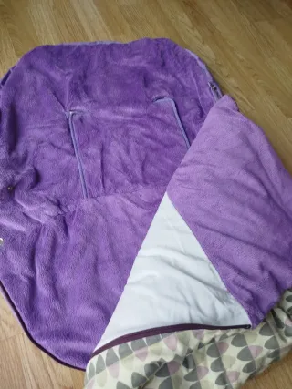 Saco para carrito morado y estampado