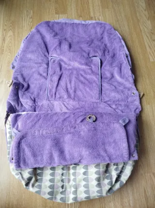 Saco para carrito morado y estampado