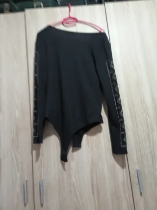 Body fiesta negro con pedrería