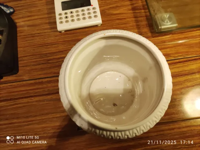 Jarrón de porcelana con relieve