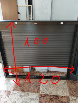 Ventana corredera aluminio gris