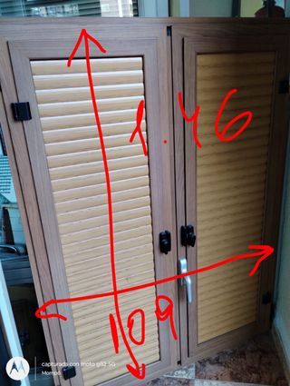 Ventana corredera aluminio gris