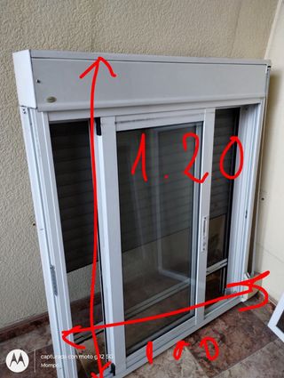 Ventana corredera aluminio gris