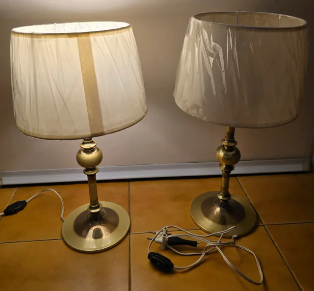 Lampada Vintage Bronzo con Paralume Beige