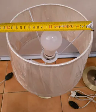 Lámpara Vintage Bronce Pantalla Beige