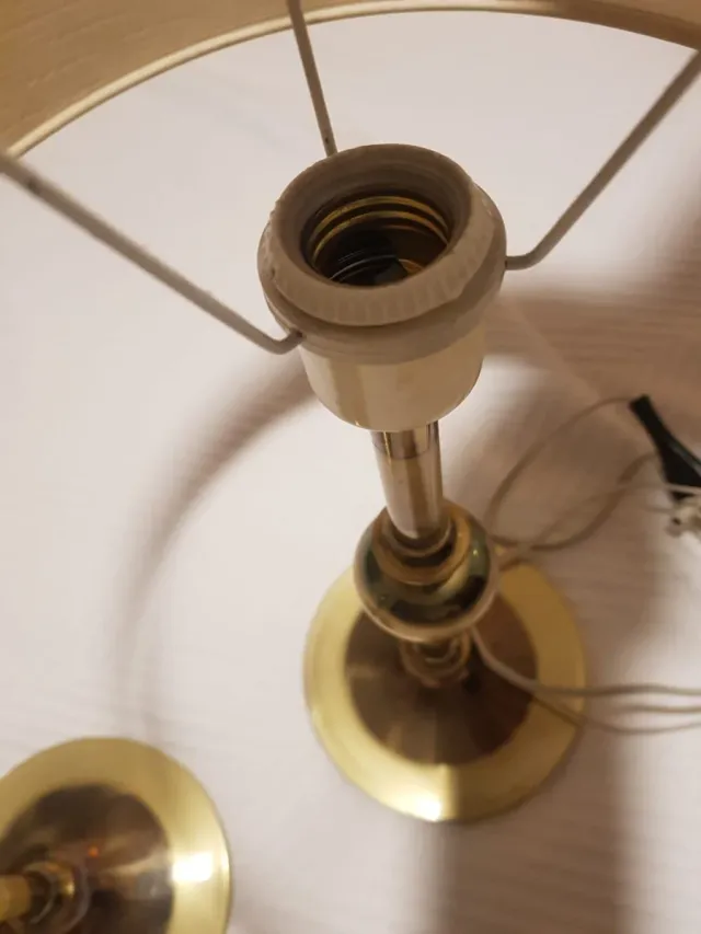 Lampada Vintage Bronzo con Paralume Beige