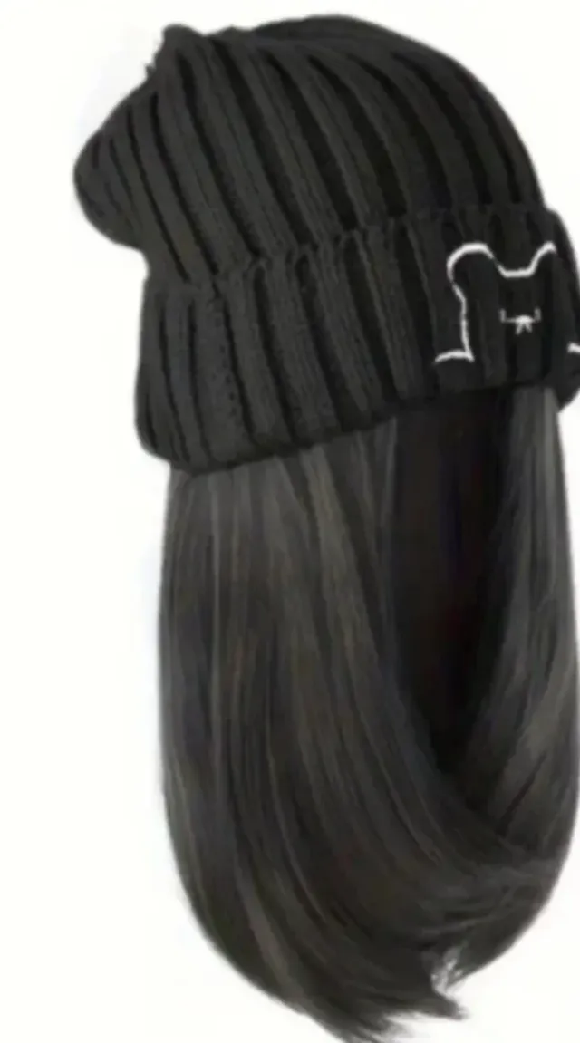 Gorro con peluca negra