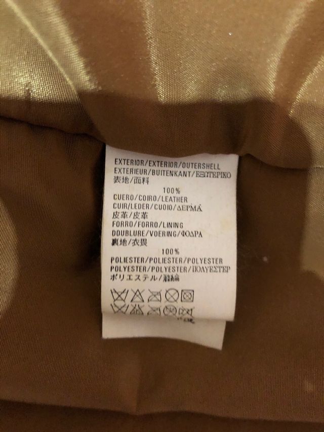 Chaqueta de cuero marrón mujer