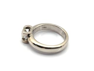 sortija oro 18k con piedra con diamante