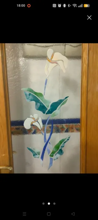 Puerta Roble Maciza Cristal 72cm Dcha