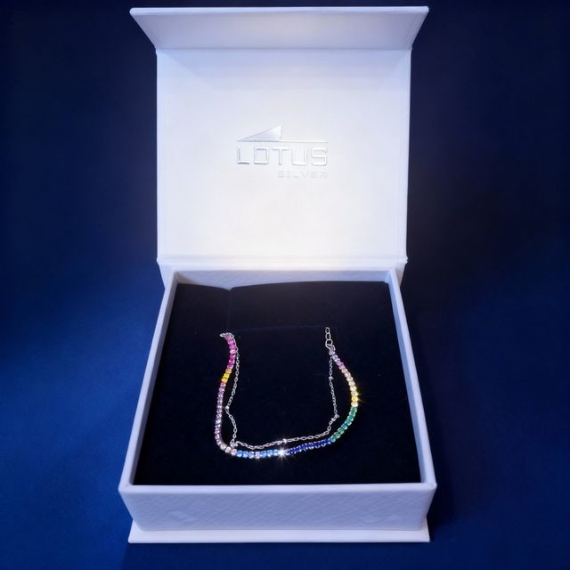 Pulsera Lotus Silver Multicolor Plata Mujer