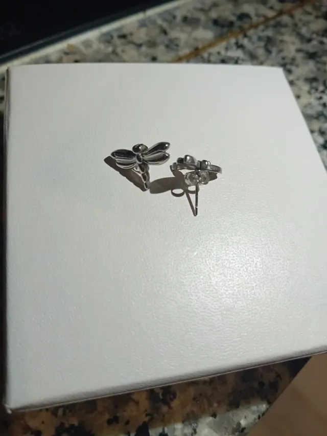 Pendientes de acero con diseño de libélula
