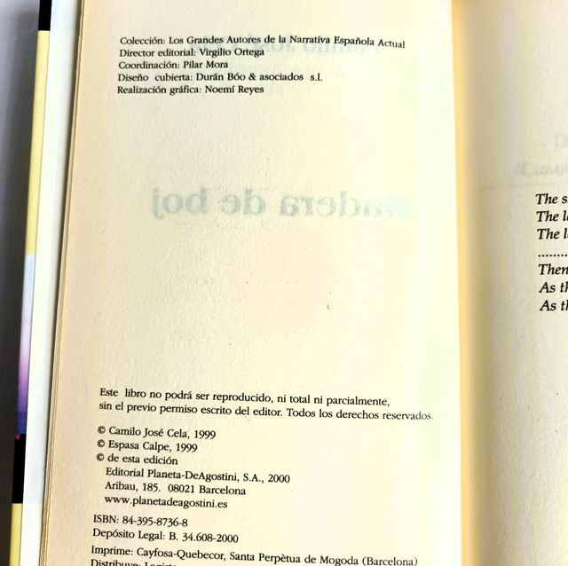 Madera de Boj, Cela (Premio Nobel Literatura 1989)