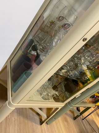 Vitrina Ikea Fabrikor Beige Metal Cristal
