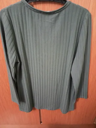 Camiseta TRESOR canalé verde talla 42